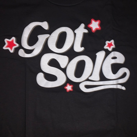 NWT GOT SOLE NY tee shirt size large small black puff print unisex big apple - Picture 3 of 9